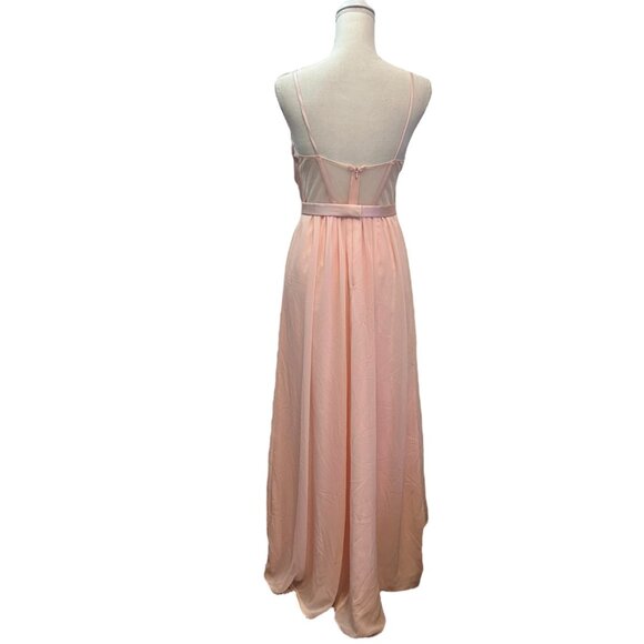 WHITE by Vera Wang Blush Pink Formal Special Occasion Maxi Dress Gown Size 4 - Picture 4 of 10